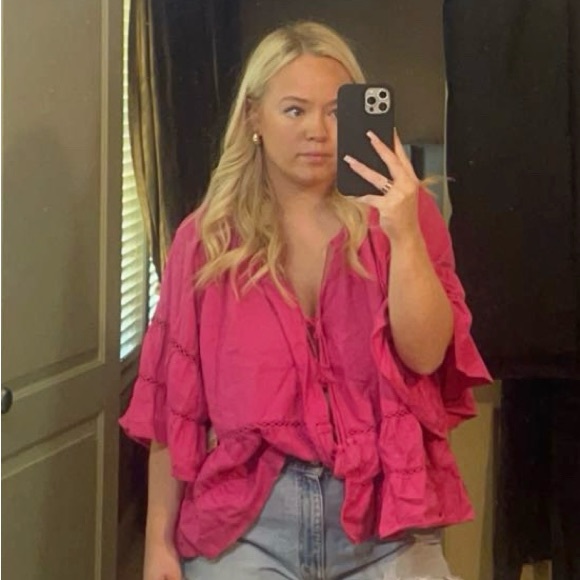 Pink Fuchsia Ruffled Blouse - Picture 3 of 3